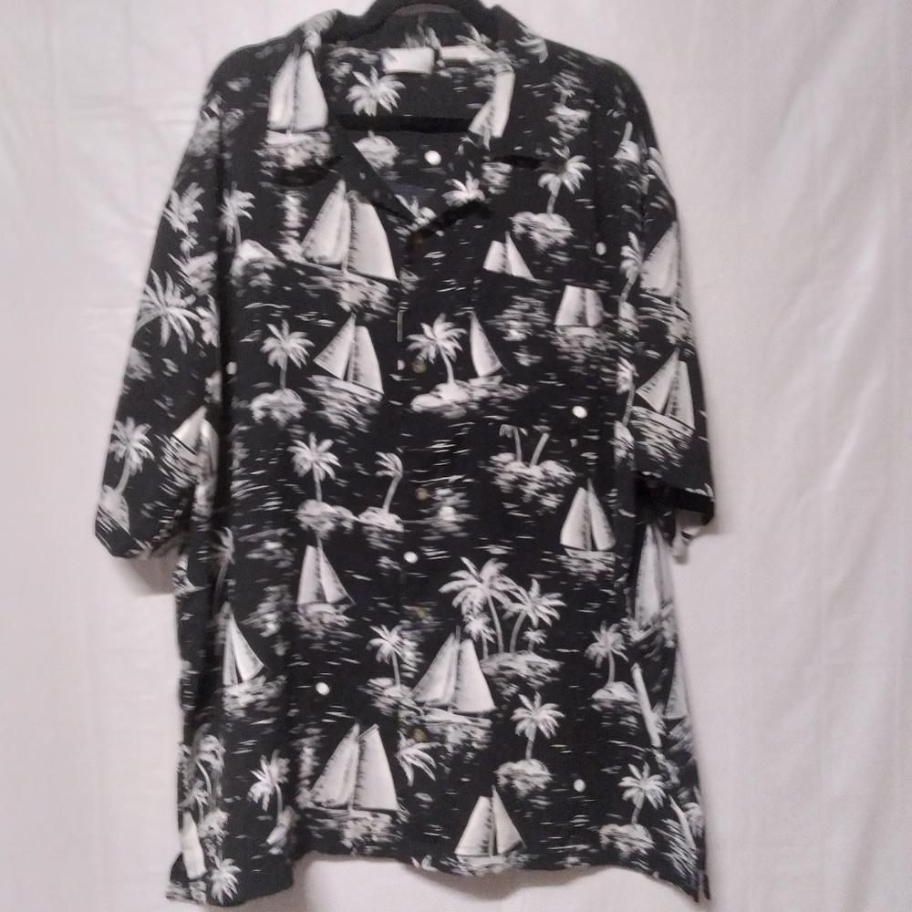 🦋 Island Shores Tropical Button Front Shirt XXL